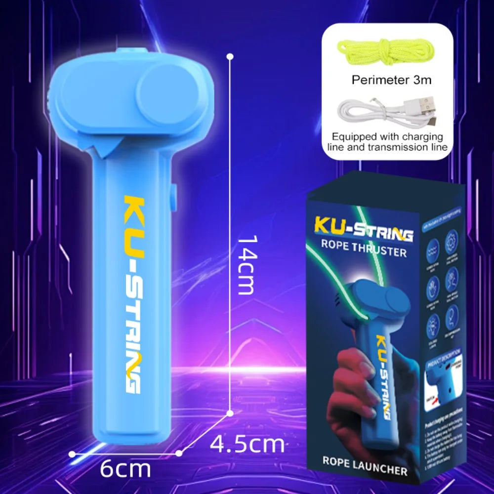 High Speed Glow-in-the-Dark Rope Launcher Fidget Toy Electric Luminous Rope Lasso with Color Light Launcher Loop Kid Adult