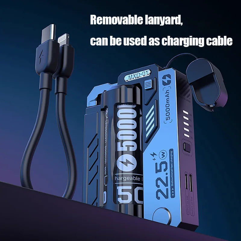 Portable Magazin Power Bank with Replaceable Battery – 22.5W Fast Charging, Type C