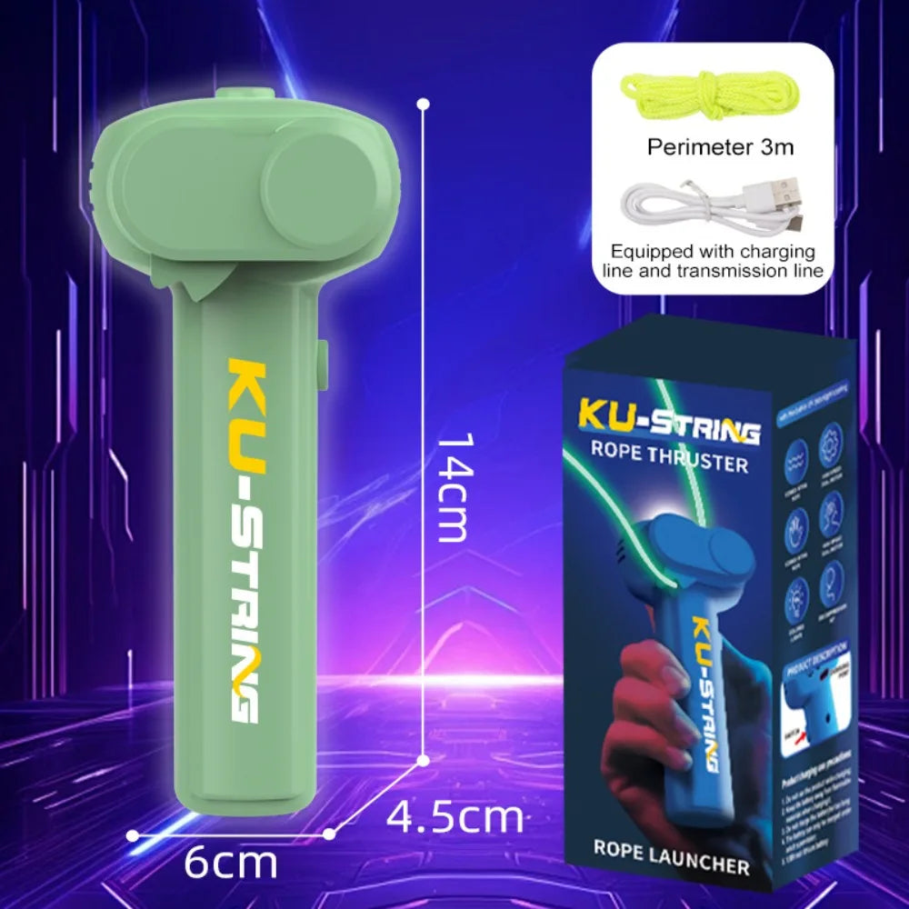 High Speed Glow-in-the-Dark Rope Launcher Fidget Toy Electric Luminous Rope Lasso with Color Light Launcher Loop Kid Adult