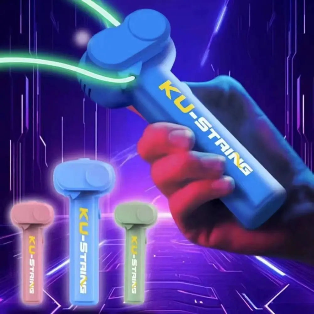 High Speed Glow-in-the-Dark Rope Launcher Fidget Toy Electric Luminous Rope Lasso with Color Light Launcher Loop Kid Adult