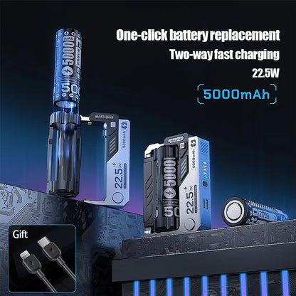 Portable Magazin Power Bank with Replaceable Battery – 22.5W Fast Charging, Type C