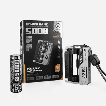 Portable Magazin Power Bank with Replaceable Battery – 22.5W Fast Charging, Type C