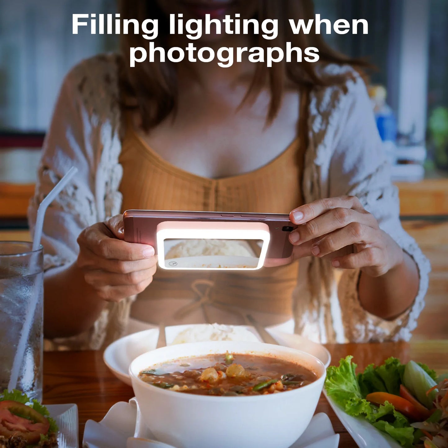 Magnetic Phone Fill Light – Wireless Charging & RGB Glow